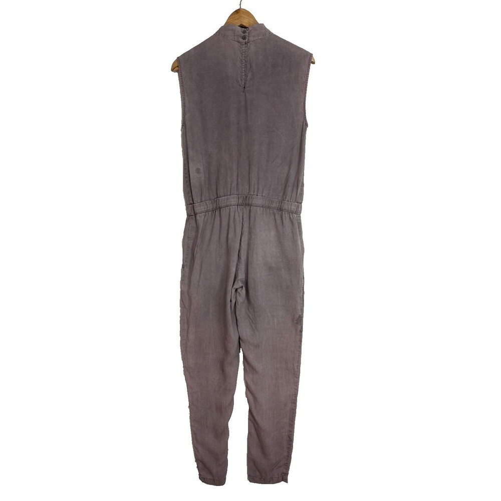 Cloth & Stone XS Wrap-Top Sleeveless Tencel Lyocell Jumpsuit Lavender Drawstring - Picture 2 of 14